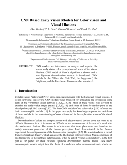 CNN Based Early Vision Models for Color vision and Visual Illusions