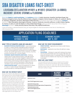 sba disaster loans fact-sheet - Louisiana Economic Development