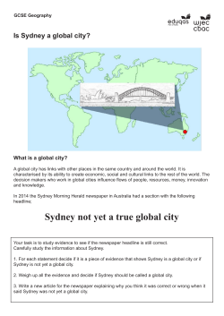Is Sydney a global city?