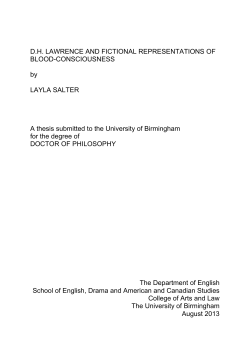 D.H. Lawrence and fictional representations of blood
