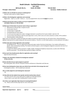 Kindergarten FAQ - Heath City Schools