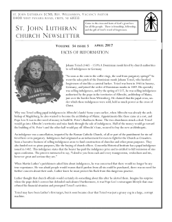 April, 2017 - St. John Lutheran Church