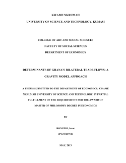 Determinants of Ghana`s Bilateral Trade Flows: A Gravity Model