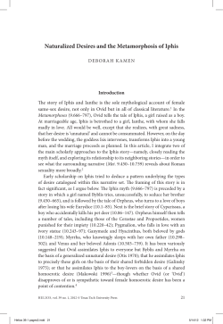 Naturalized Desires and the Metamorphosis of Iphis
