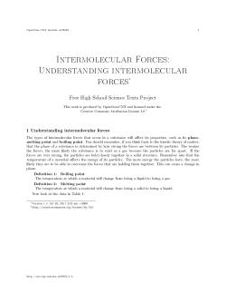 Intermolecular Forces: Understanding