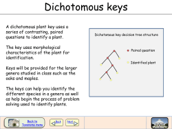 Dichotomous keys