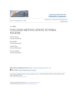 toluene methylation to para-xylene - ScholarlyCommons