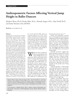 Anthropometric Factors Affecting Vertical Jump Height in Ballet