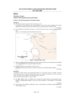 Advanced Geography Specimen Paper 1 2008