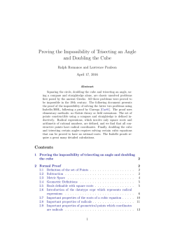 Proving the Impossibility of Trisecting an Angle and Doubling the Cube