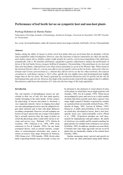 Performance of leaf beetle larvae on sympatric host