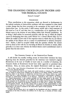 The Changing Choice-of-Law Process and the Federal Courts