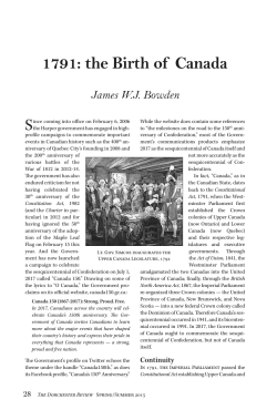 1791: the Birth of Canada
