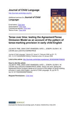 Journal of Child Language Tense over time: testing the Agreement