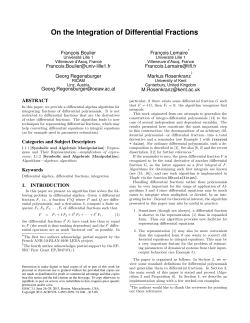 On the Integration of Differential Fractions