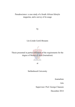 Pseudoscience - Stellenbosch University