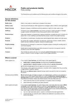 Public liability insurance policy wording