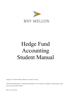 Hedge Fund Accounting Student Manual