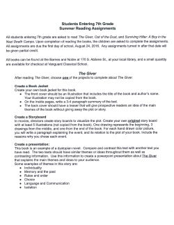 Students Entering 7th Grade Summer Reading Assignments