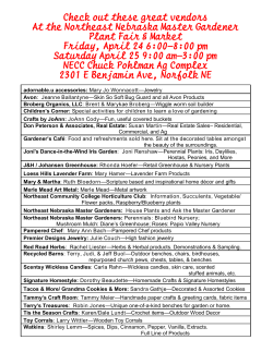 Check out these great vendors At the Northeast Nebraska Master