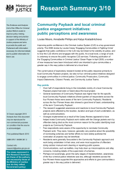 Community Payback and local criminal justice