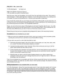 Annotations​ (to be completed as you read) Writing Assignment
