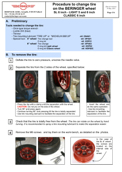 Procedure to change tire on the BERINGER wheel