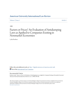Factors or Prices? An Evaluation of Antidumping Laws as Applied to