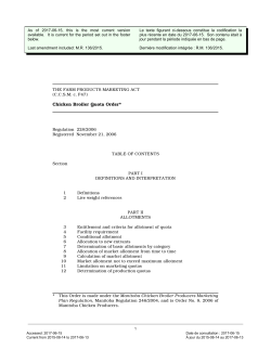 Chicken Broiler Quota Order, MR 228/2006