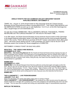 SINGLE-TICKETS FOR ASU GAMMAGE 2016