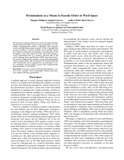 Permutations as a Means to Encode Order in Word Space