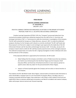 PRESS RELEASE CREATIVE LEARNING CORPORATION ST