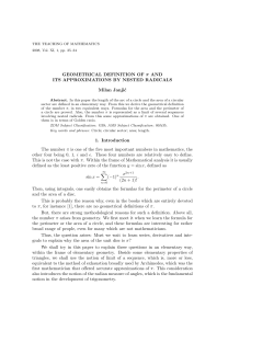 Geometrical definition of &pi; and its approximations by nested radicals