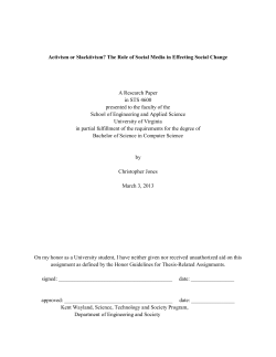 Activism or Slacktivism? The Role of Social Media in