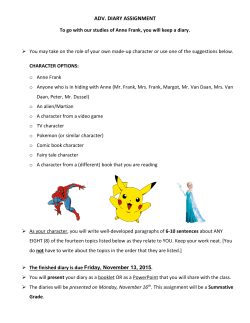 adv. diary assignment - Paulding County Schools