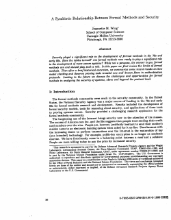 A Symbiotic Relationship Between Formal Methods and Security