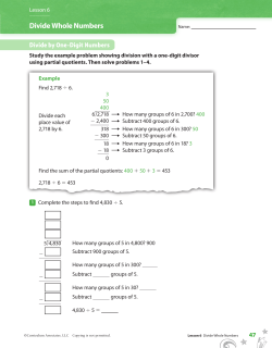 Divide Whole Numbers - Fordson High School