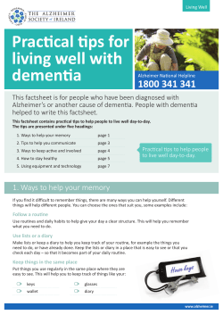 Practical tips for living well with dementia