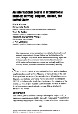 An International Course in international Business Writing: Beigium