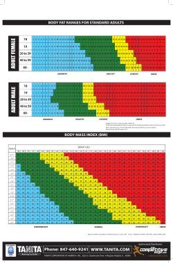 BODY FAT RANGES FOR STANDARD ADULTS