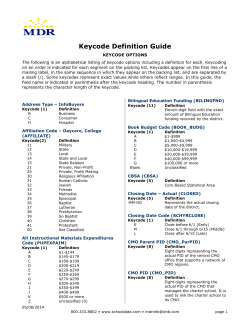 Keycode Definition Guide