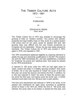 the timber culture acts 1873 - 1891