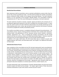 FINANCIAL REPORTING Monthly Bank Reconciliation Bank
