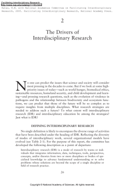 The Drivers of Interdisciplinary Research