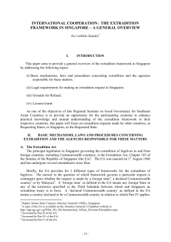 INTERNATIONAL COOPERATION: THE EXTRADITION