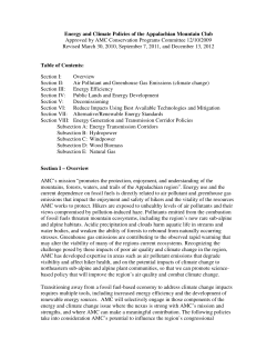 Energy and Climate Policies of the Appalachian Mountain Club