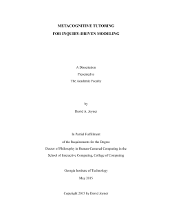 metacognitive tutoring for inquiry-driven modeling