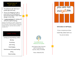 Self-Harm Awareness - Lake Superior State University