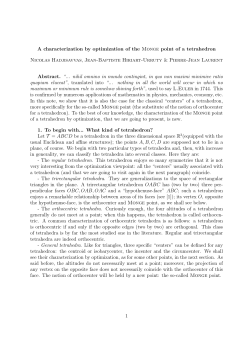 A characterization by optimization of the Monge point of a