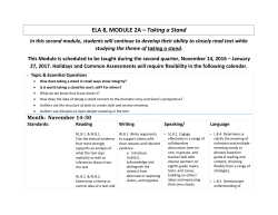ELA 8 Mod 2A Overview